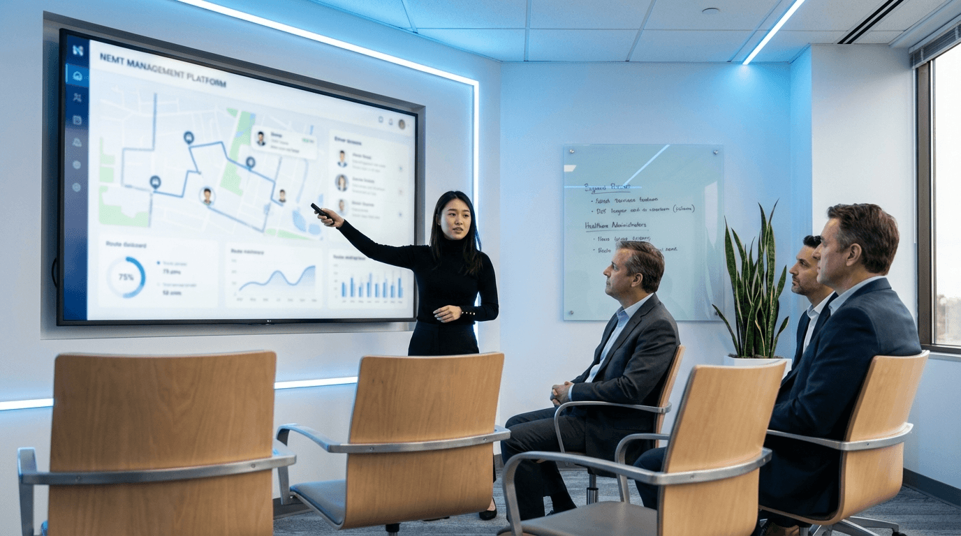 NEMT software demo presentation to healthcare administrators