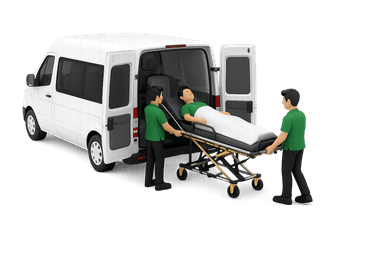 Illustration of a stretcher transport van.