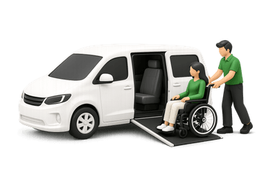 Wheelchair accessible van illustration
