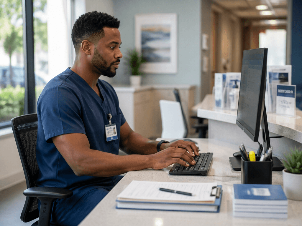 Healthcare administrator registering a medical facility with MediDrive