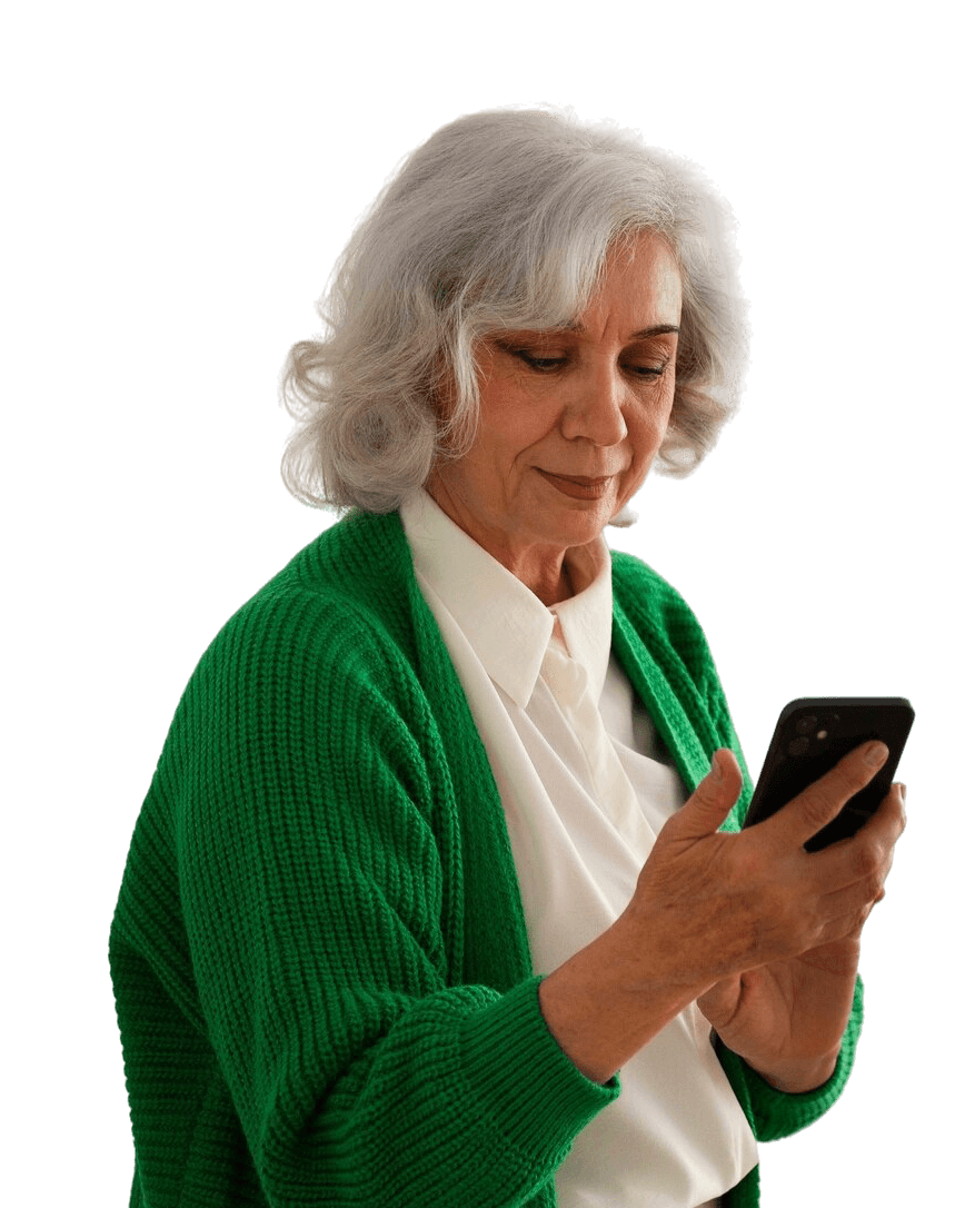 Member using the MediDrive app on her phone